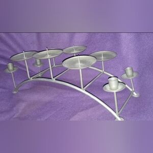 10 Light Powder Coated Steel Fireplace Candle Holder It's A Gun Metal Gray